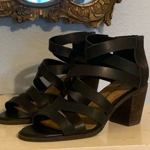 Lucky brand strappy block heels - worn once!